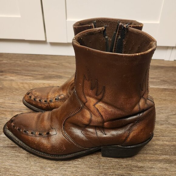 Goast Men Vintage brown Ankle Boots Size 8.5 EE  womens 10 Made in USA Zip Up - Picture 3 of 9